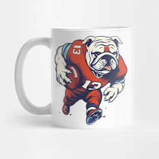 Bulldog Playing American Football Mug